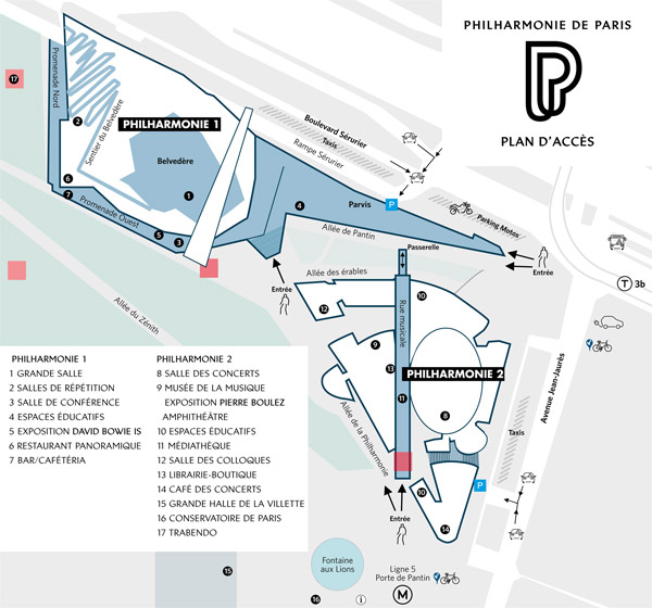 Plan d'accès Philharmonie de Paris